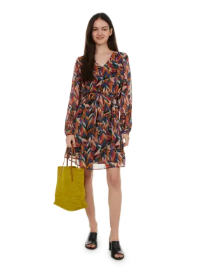 AU PRINTEMPS PARIS  Robe courte à motif - Multicolore