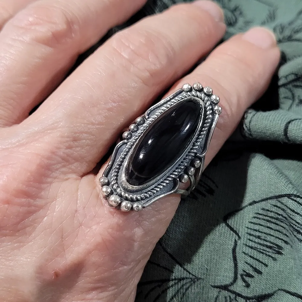 Bague ethnique onyx noir LILI 
