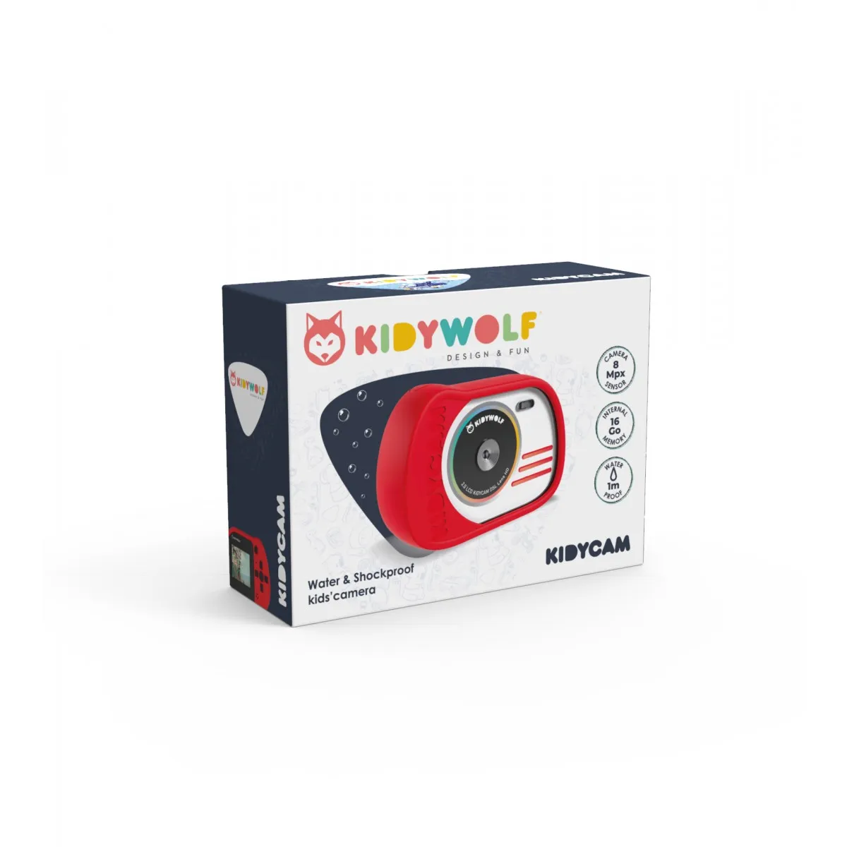 KIDYWOLF - Appareil photo rouge pour enfant