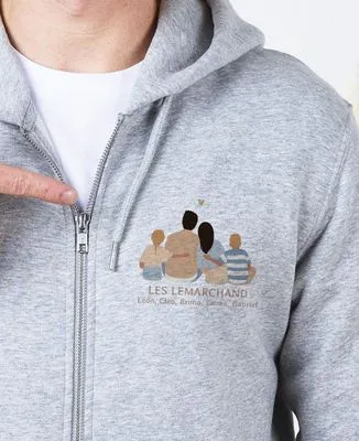 Pyjama bébé Famille de dos personnalisé