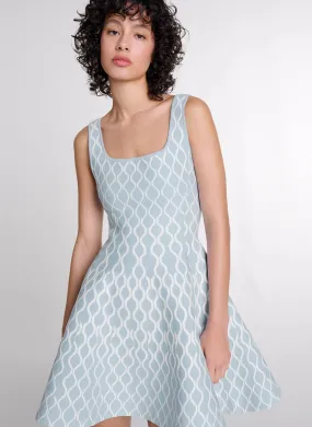 ROBE COURTE COL CARRé EN MAILLE JACQUARD - MAJE pour FEMME | Printemps