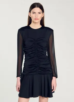 ROBE DROITE COURTE à COL ROND - SANDRO pour FEMME | Printemps